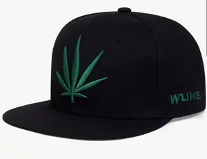ZA Retro Cap with Leaf Embroidery in Green and Black - Heat-Resistant