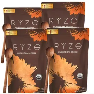 X2 RYZE SUPERFOODS Mushroom Coffee USDA Organic with 6 Adaptogenic Mushrooms and MCT Oil, USA Grown Instant Coffee for Better Energy, Focus, Digestion, Immunity with Lions Mane & Turkey Tail (30 servings)