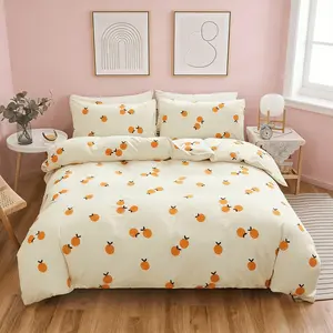 Three-Piece Bedding Set, Fruit Print Bedding Ensemble, Soft Comfortable Sheet Set Includes 1 Duvet Cover + 2 Pillowcases, No Core Included