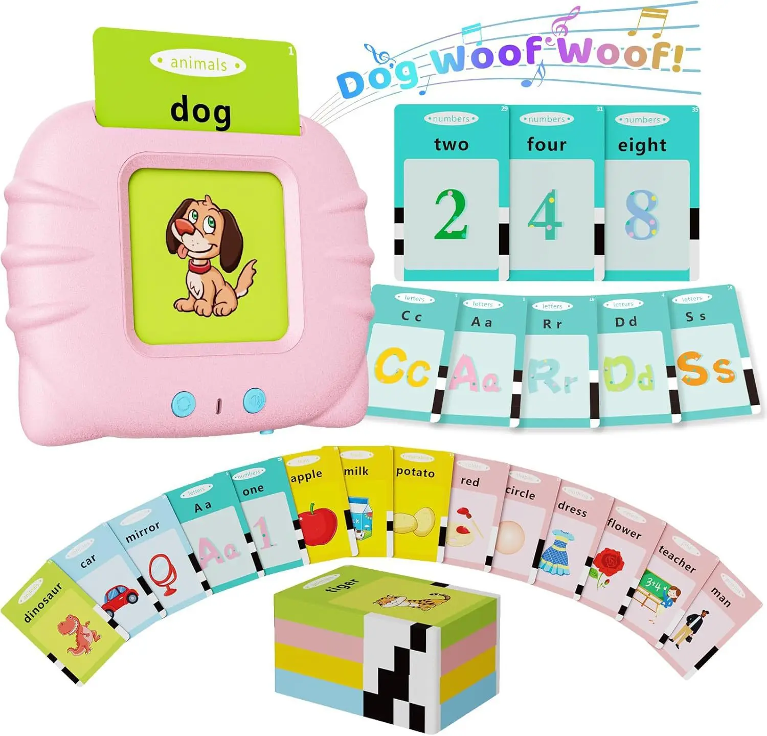 224 Sight Words 112 Cards Toddler Toys Talking Flash Cards for 1 2 3 4 5 6 Year Old Boys and Girls, Autism Sensory Toys for Autistic Children, Learning Educational Montessori Speech Therapy Kids Gifts