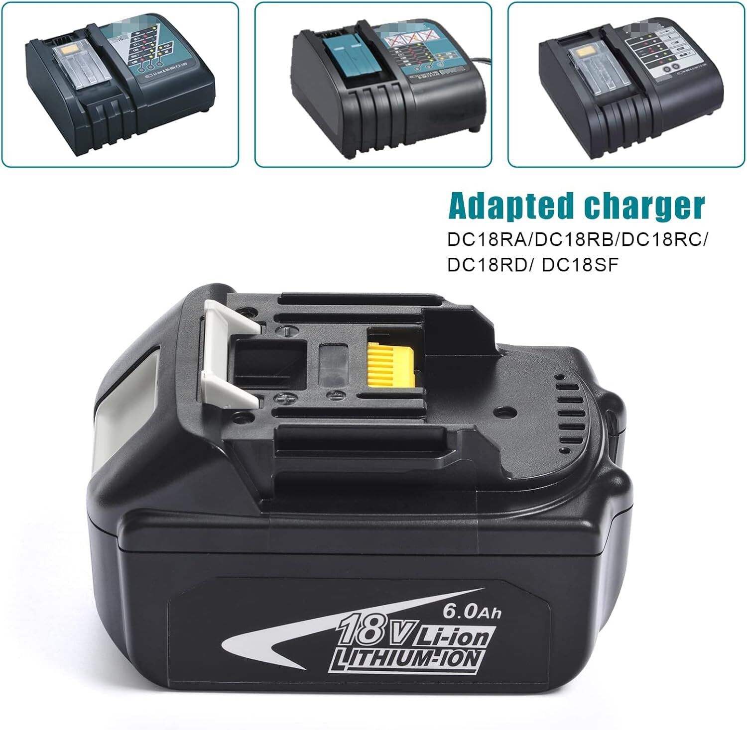 4 PACK BL1860B 6.0Ah 18V Lithium-Ion Battery For Makita BL1850B BL1840B BL1830B Cordless Power Tools Replacement Battery