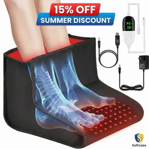 Advanced Red Light Therapy for Feet, 160 LEDs Dual Wavelength with Adjustable Power & Timer for Foot Comfort, Premium Fabric Great for Travel,  Multi-Usage, Anti-Aging, Remote Included