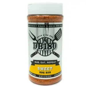 DB180 Sweet BBQ Rub - Championship Award Winning Flavor with Sugar & Onion - 12oz Bottle