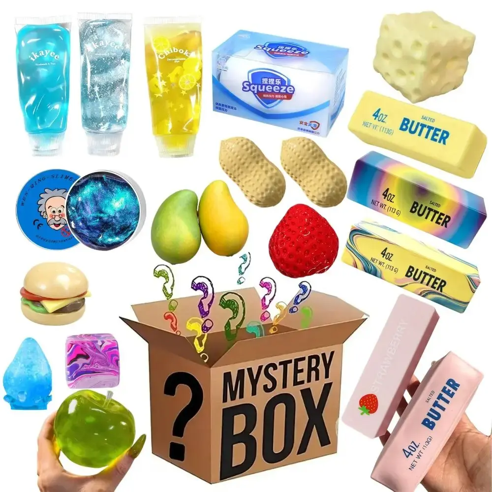 Hot Blind Box Mystery Kawaii Cat Paw Mochi Squishy, Simulated Food Fidget Toy, Cute Squeeze Foot Toy Antistress Stress-Relief