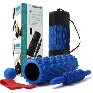 5-in-1 Foam Roller Set for Deep Tissue Massage, Muscle Pain Relief, Improved Mobility, High-Density Back Roller for Whole Body Relieves Muscle Pain Muscle Massage (Blue)