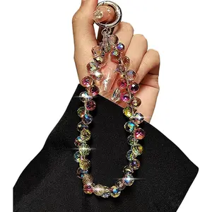 CellPhone Wrist Strap,Beaded Phone Charms,Bling Wristlet Lanyards,Fashionable Bracelet for Phone,Bag,Key,Camera
