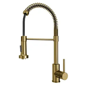 Loxton Touchless Kitchen Faucet – Brushed Gold, Pull-Down Dual Spray, 360° Swivel High Arc Spout, Sensor Activated, 1.8 GPM Flow, Lead-Free Brass