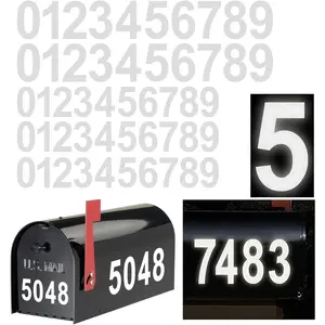 Reflective Vinyl Mailbox Number Decals Waterproof Self-Adhesive Classic Style 3" & 4"