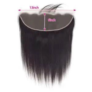 Straight 13x6 HD Lace Frontal Brazilian Human Hair Preplucked  Transparent Lace  Hd Lace Closure Human Hair