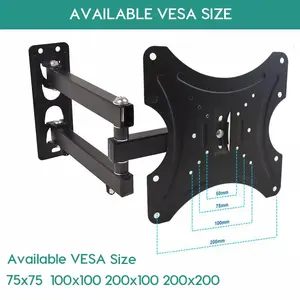 Full Motion TV Wall Mount for 13-42" LED/LCD Flat & Curved Screens Echo Show, Swivel Tilt Extension, VESA 200x200mm, Holds up to 44lbs metal frame limited time tv stand