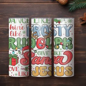 Frosty Rudolph 20oz tumbler Stainless Steel