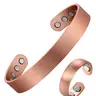 Magnetic Copper Bracelet & Ring Set, 3500 Gauss Magnet, Magnetic Therapy Jewelry, Simple Design Gift for Men Women, Wearable