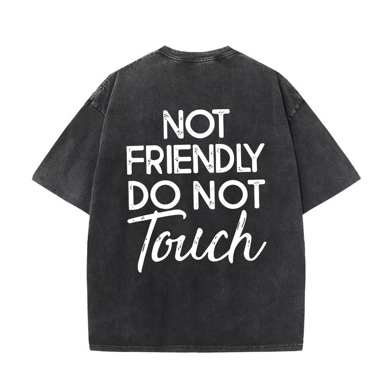 Not Friendly Do Not Touch Print, Men'S Casual Streetwear Hoodies, Comfy And Loose Hooded Pullover Top, Casual Streetwear, Fall Outfits