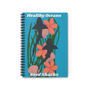 Healthy Oceans Need Sharks Blue Spiral Notebook