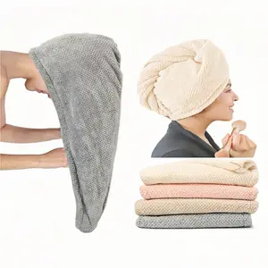 2-Pack Microfiber Hair Drying Towels for Women, Super Absorbent Quick-Drying Towels for All Hair Types, Anti-Frizz, Button Hair Drying Towels, Bathroom Towel Set