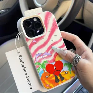 Rapper B-Bads B-Bunnys Phone Case for iPhone 17 16e 16 15 14 13 12 11 Pro Max, Shockproof Protective Soft Back Cover, Couple Gift