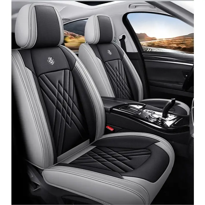 Leather Car Seat Cover Fully Wrapped Univesal Car Seat Protector Full Set 5 Seater Fits Toyota Honda Bezza Saga