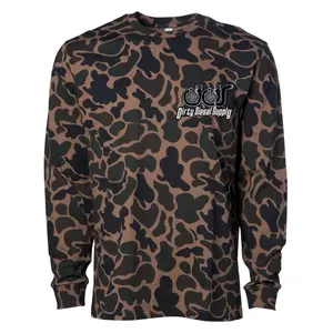 Dirty Diesel Supply Duck Camo Turbo Long Sleeve Tee - Distinctive Camo Pattern & Sporty Turbo Theme for Casual Wear