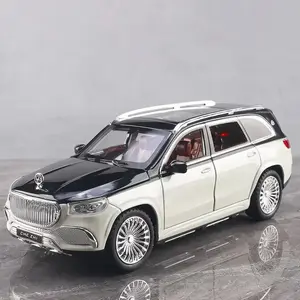 1:24 Scale GLS600 Car Toy Model Alloy Die-cast Sound and Light Simulation Scale Car Doors Openable Vehicle Model Toy Children's Souvenir