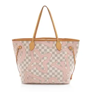Pre-owned Louis Vuitton Leather Tote Bags Limited Edition Damier Azur Tahitienne Neverfull MM Tote