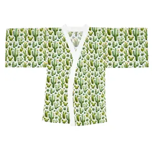 Desert Botanical Harmony - Long Sleeve Kimono Robe