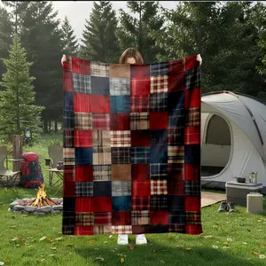 1pc Rustic Multi-Color Plaid Design Flannel Cozy Throw Blanket for Dorm, Guest Room, Reading Nook, Movie Night, Outdoor Use, Pet Rest, Ultra Soft Comfortable Fade Resistant Blanket, Durable Birthday