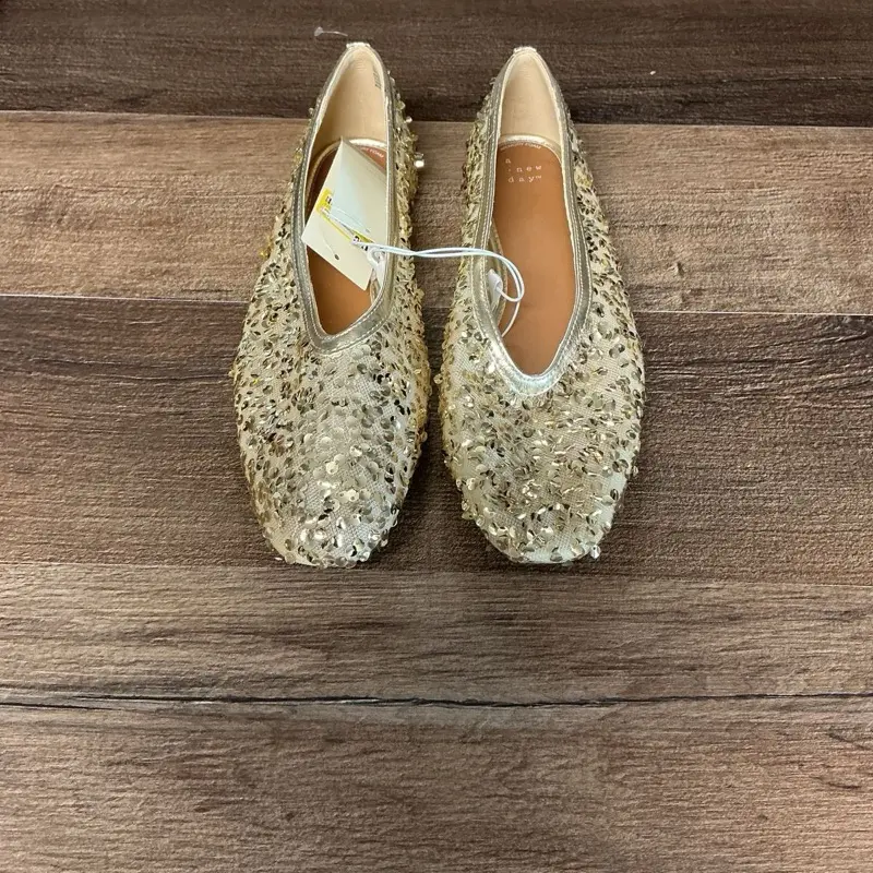 A new day Champagne Sammie Sequin Slip-On Ballet Flats