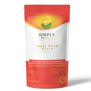 Halal Bone Broth Certified Halal Beef Stock with Organic Spices 14G Protein per Serving GMO Free Allergen Free 25 Servings Hair Skin Nail Joint Support Taffy