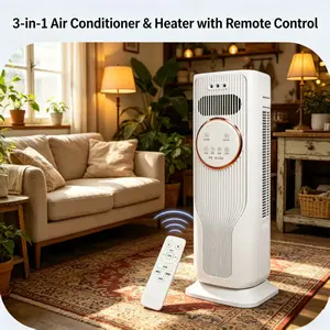 All-Season Bladeless Fan Heater with Air Purification Remote Control Timer and Safety Design