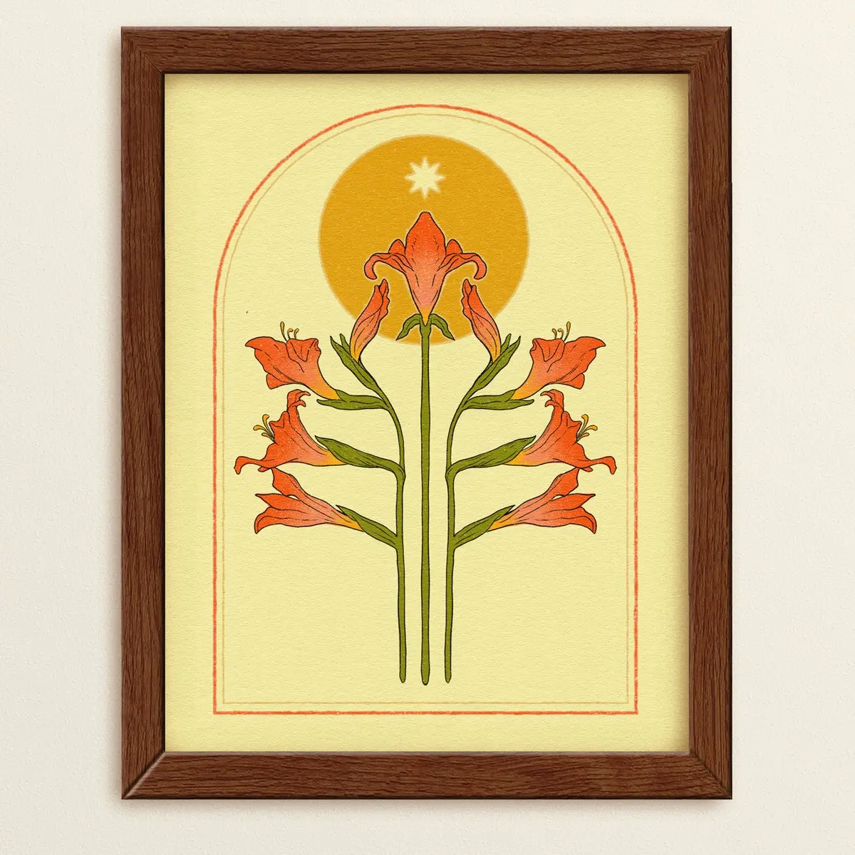 Balance Wall Art – Vintage Inspired Boho Print, Minimal Plant Artwork, Earthy Aesthetic Poster, Tranquil Home Decor, Room Decor, Unframed