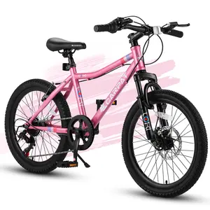 Donext Kids Bike, 20 inch Boys Girls Mountain Bike Ages 6-12, 7 Speed Children Bicycle with Front Suspension & Disc Brake, High Steel Frame Teen Bike