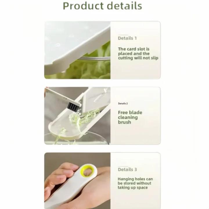 Japanese-Style Cabbage Slicer, Handheld Vegetable Peeler & Shredder with Sharp Julienne Blades, Multifunctional Cutter for Cabbage, Cucumber, Carrot & Lemon, Non-Slip Kitchen Tool