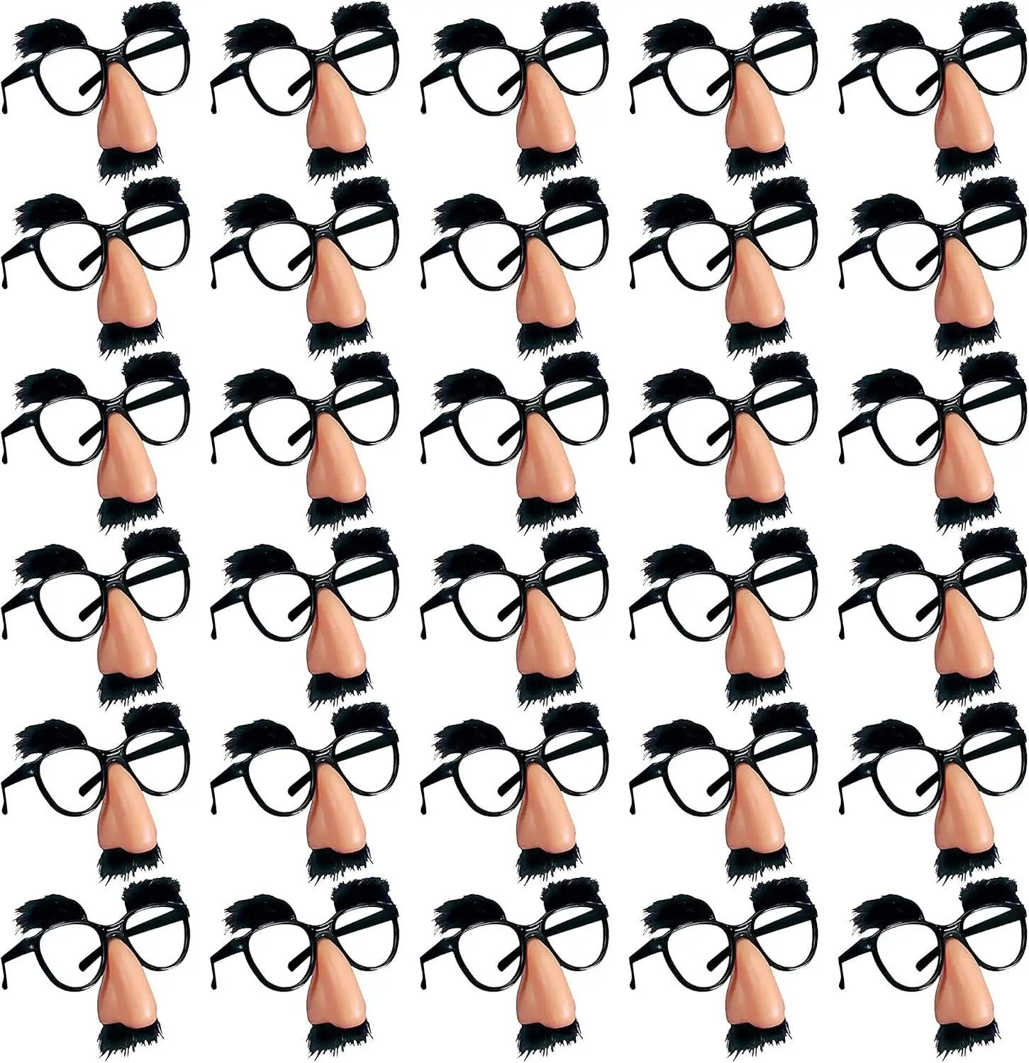 30 PCS Funny Disguise Glasses with Nose Eyebrows and Mustache Party Favors for Costume Halloween and Birthday Parties