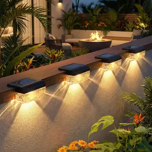 Solar Deck Lights 8 Pack, Solar Lights Outdoor  for Outside, Stairs, Step, Fence, Yard, Garden, Patio, Pool, Railing (Warm White)