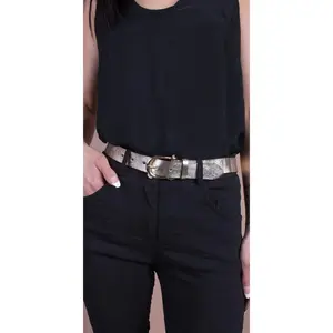 Lunetta Metallic Leather Belt