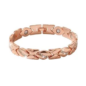 ROTUNOE Women's Leaf Bracelet, Pure Copper Magnetic Bracelet with 3500-Gauss Effective Magnets, Fun Accessory for Outdoor Activities, Exquisite Bracelet, Magnetic Bangle Jewelry, Fashionable Bangles summerwins