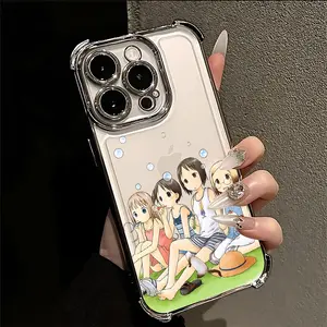 Anime Strawberry Marshmallow Phone Case Suitable for iPhone 17 16e 16 15 14 13 12 11 Mini Pro Max Air X XR XSMAX 8 7 Plus Anti Fall Transparent Soft Back Cover