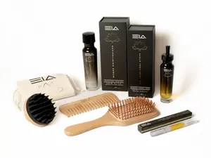 Baraguz EIA Organic Hair & Nail Care Bundle | Growth Oil, Glow Serum, Bamboo Brush, Comb & Scalp Massager Set