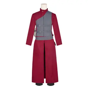 Gaara Red Robe Cosplay Costume Set Gourd Bag Leg Strap Waistcoat Belt Pants for Comic Con