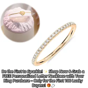 18K Gold Plated Solid CZ Simulated Diamond Stackable Ring Eternity Bands for Women