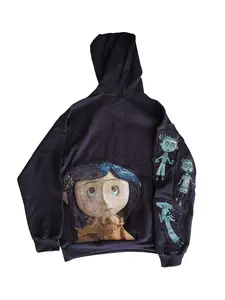 Coraline Tapestry Hoodie Patch Handmade Lagarme, wybie hoodie, coraline Comfy Menswear Sweaters Tops graphic hoodies
