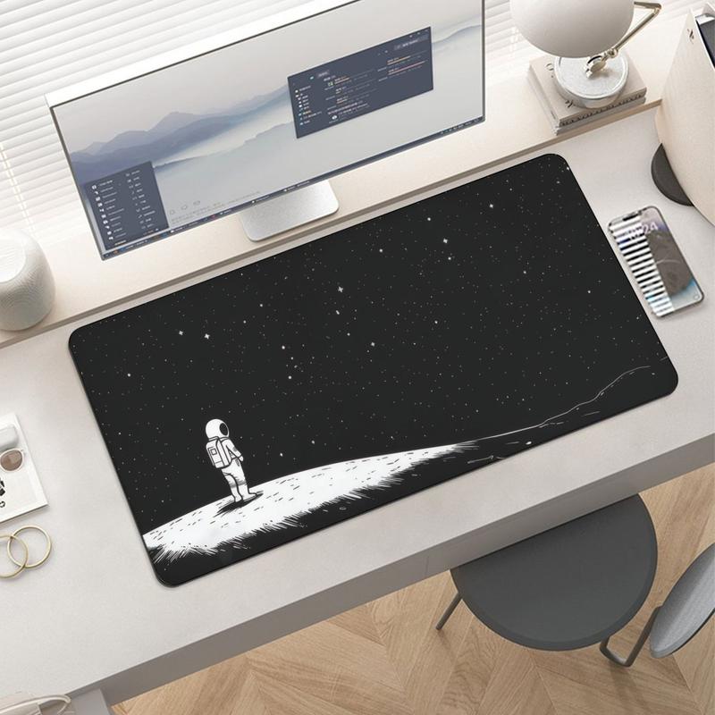 Astronaut Pattern Mouse Pad, Non slip Washable Rubber Base Thick & Comfortable Desk Mat for Laptops, Keyboards & Office Use