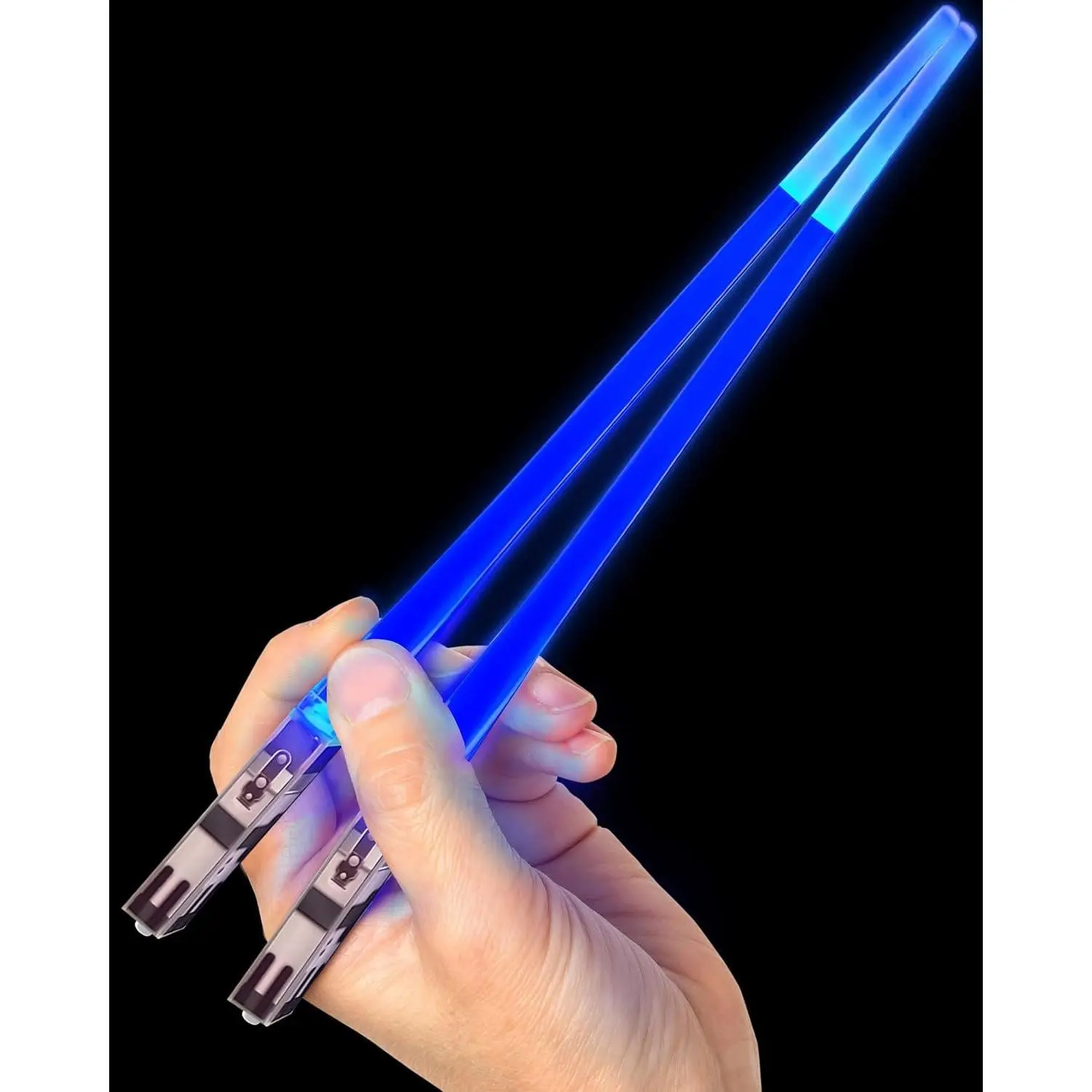 BPA-Free Epic Lightsaber Design Light Up Chopsticks (1 Pair, Bright Red and Blue, Food Grabbing Tips) - Plastic Cutlery Tableware for Movie Fans, Great Birthday and Christmas Gifts, Sports & Outdoor Protective Gear Accessories