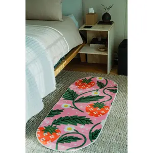 Sicilian Strawberry Pink Runner Rug by Megan Roy