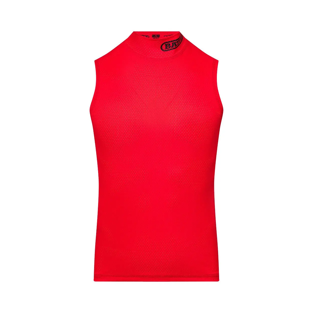 Adult Athletic Training Apparel - Sleeveless Mesh Fabric Compression Top, Spandex Fitness Activewear, Mock Neck Stretch Classic Plain Layer for American Football & Outdoor Training Wear