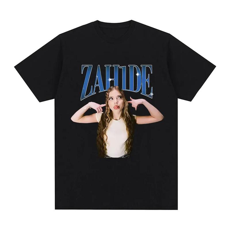 Zahide Merch Double-sided Print T-shirt Men Women Clothing Fashion T Shirts Summer Cotton Oversized O-Neck Short Sleeve T-shirts
