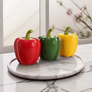 Realistic Vegetable Pepper Chili Tea Canister Sealed Storage Jar, Modern Japanese Style Decorative Candle Holder Accessory