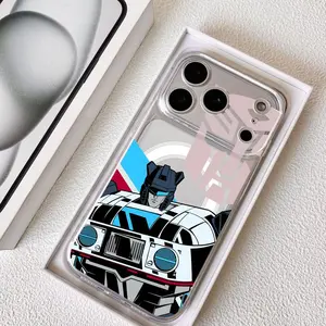 Transformers Robot Phone Case for iPhone 17 16 15 14 13 12 11 Pro Max Plus Clear Magnetic Phone Case – Anti-Yellow For MagSafe Slim & Lightweight Precision Cut Camera Protection, Shockproof Scratch-Resistant Transparent Case