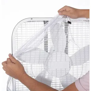 Window Box Fan Covers (Fan Not Included), 2 PCS 20 Inch Diameter Square Mesh Cover, Reusable Dustproof Kid Safe Finger Protector Industrial Safety Fan Cover