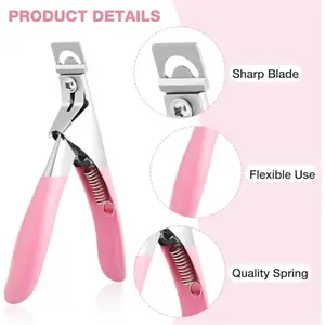1pc Pink nail clippers, fake nail scissors, fake nail trimmer, nail patch trimmer, professional nail art tools, and clamps